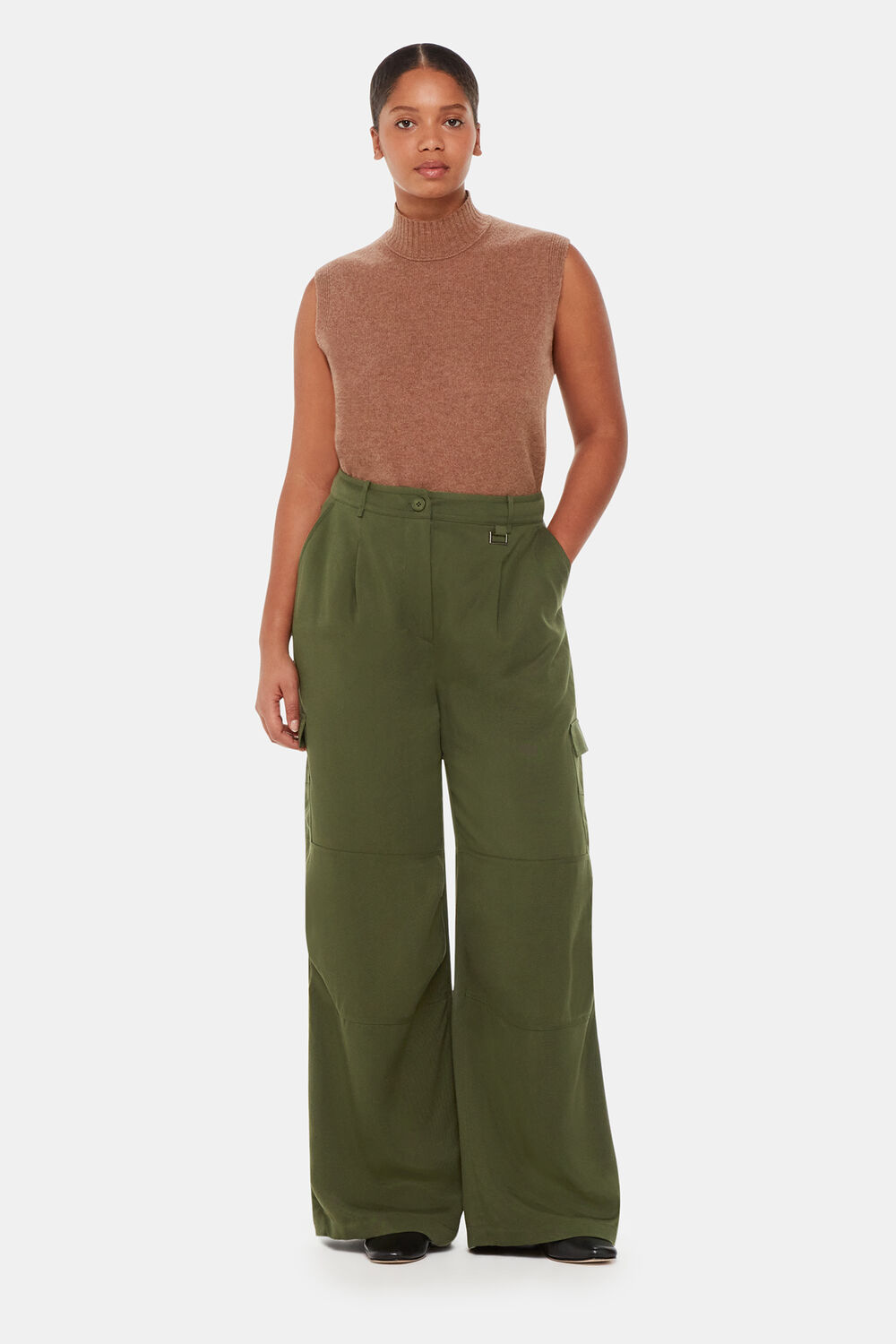 Khaki Grace Luxe Cargo Pant